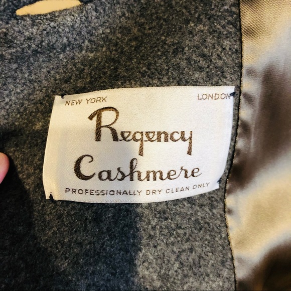 Vintage Regency Cashmere Gray Double Breasted Winter Coat size Small - Picture 7 of 8